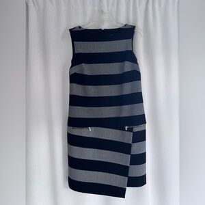 Banana Republic Black and Gray Striped Dress
